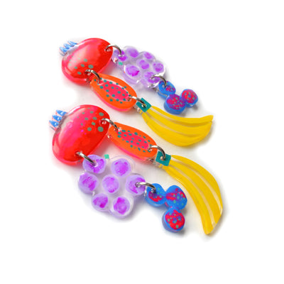 Colorful Fruit Salad Statement Earrings