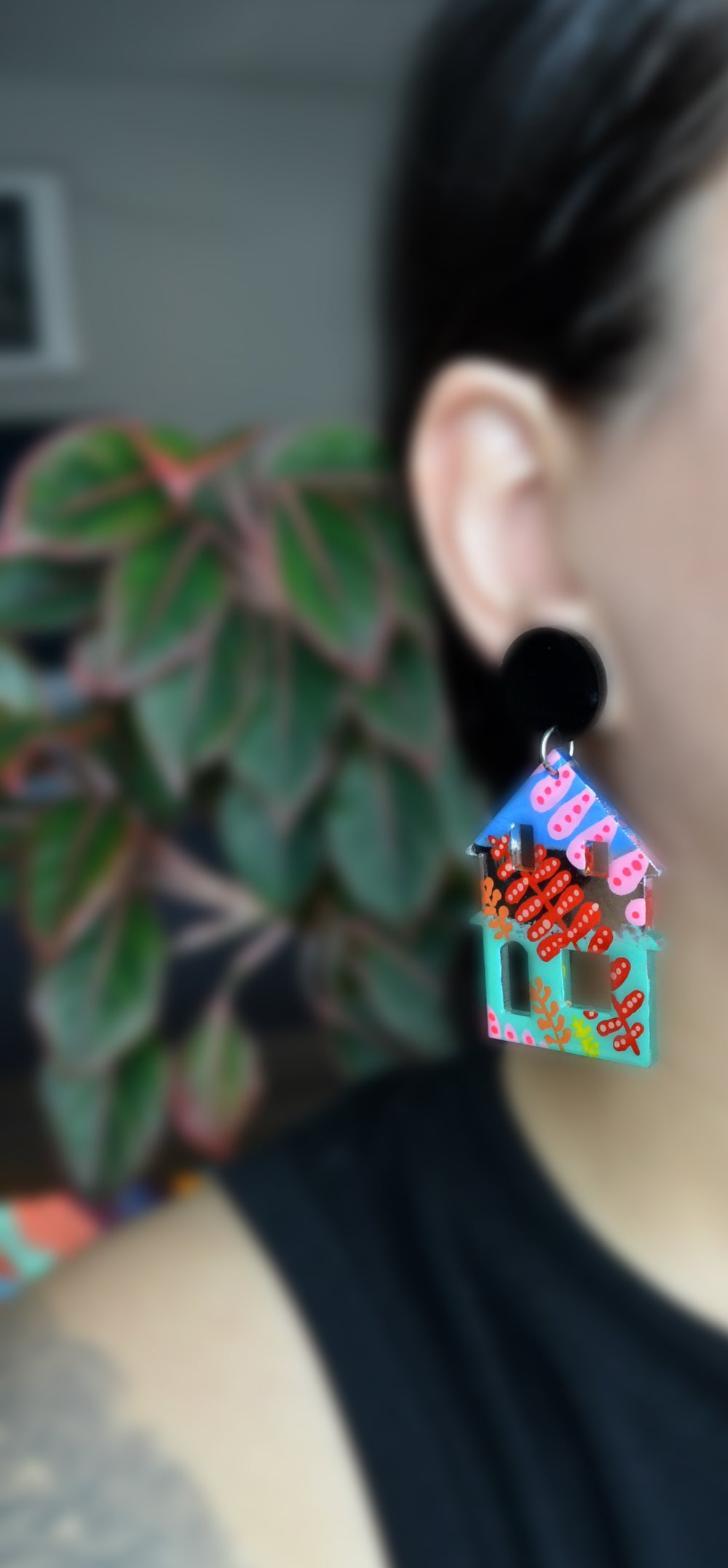 Flower House Abstract Acrylic and Resin Earrings