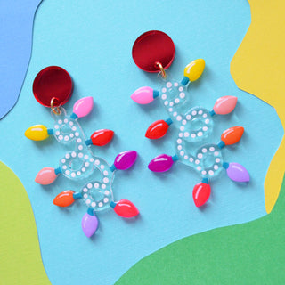 Colorful Holiday Christmas Lights Earrings