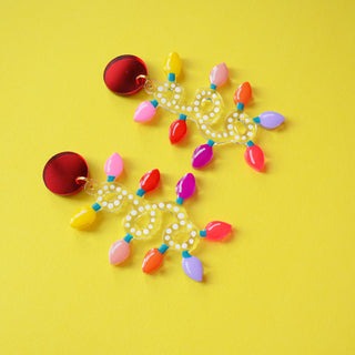 Colorful Holiday Christmas Lights Earrings