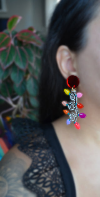 Colorful Holiday Christmas Lights Earrings