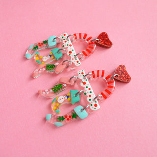 Colorful Holiday Christmas Stockings Earrings