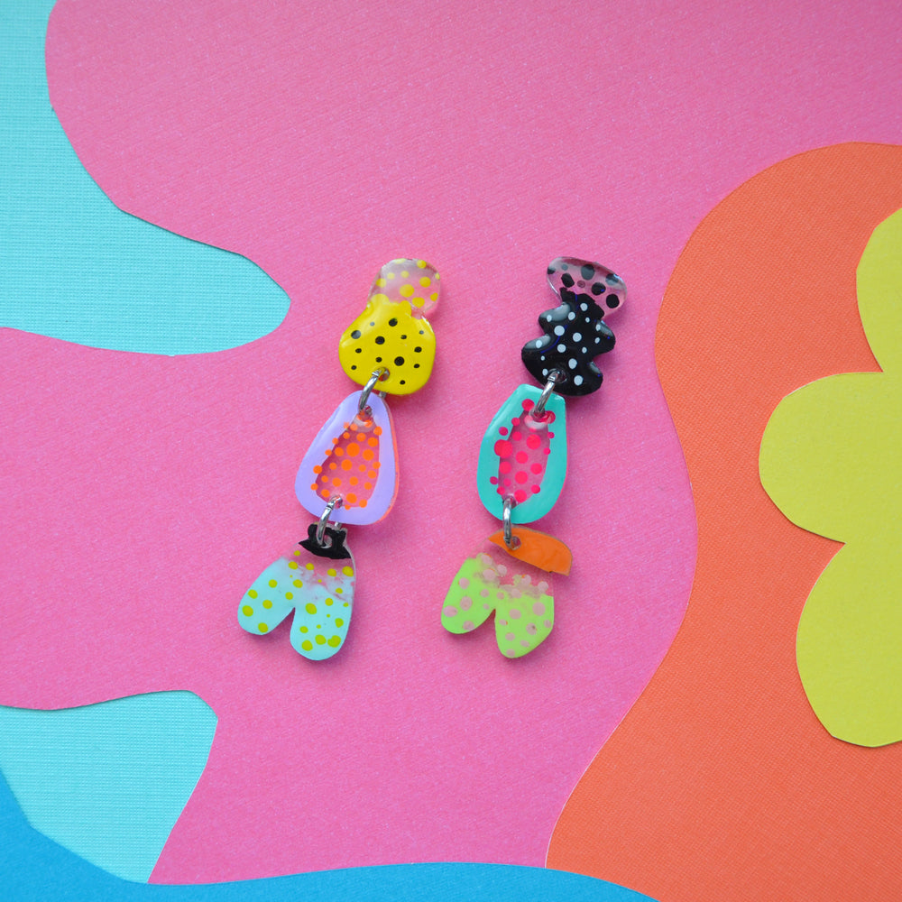 Abstract Mis Matched Fruit Earrings