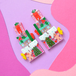 Christmas Present Acrylic Earrings