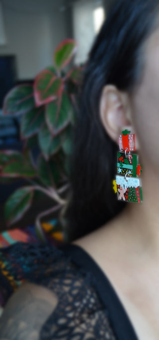 Christmas Present Acrylic Earrings