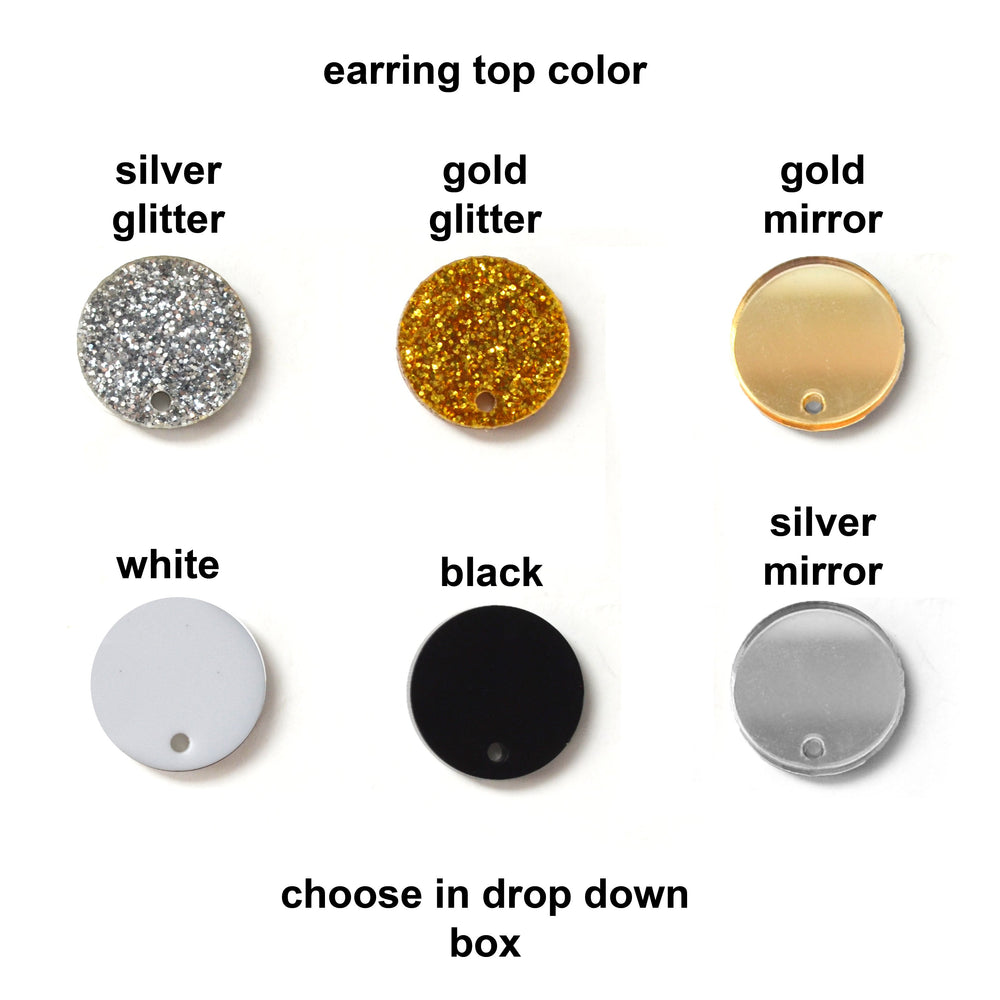 Gold or Silver Acrylic Laser Cut Face Earrings