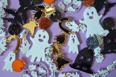 Ghost Halloween Laser Cut Acrylic Earrings