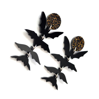 Bat Halloween Laser Cut Acrylic Earrings