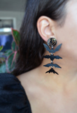 Bat Halloween Laser Cut Acrylic Earrings