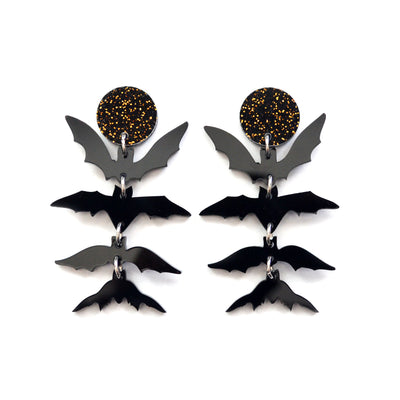 Bat Halloween Laser Cut Acrylic Earrings