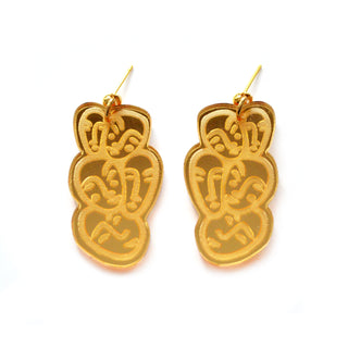 Gold Small Face Earrings