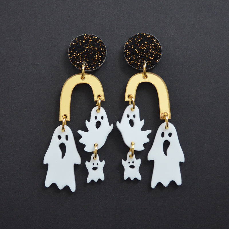 Arch Ghost Halloween Laser Cut Acrylic Earrings