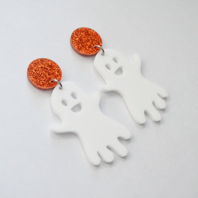 Ghost Halloween Laser Cut Acrylic Earrings
