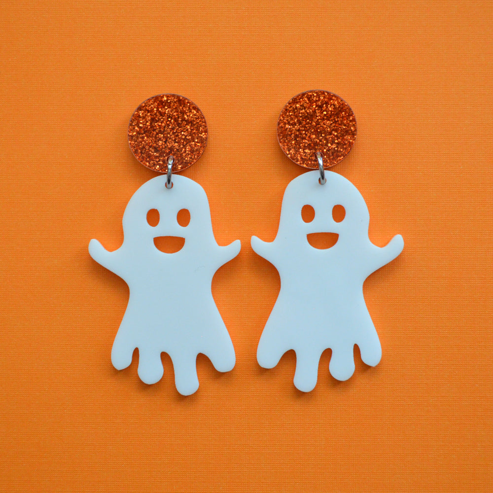 Ghost Halloween Laser Cut Acrylic Earrings