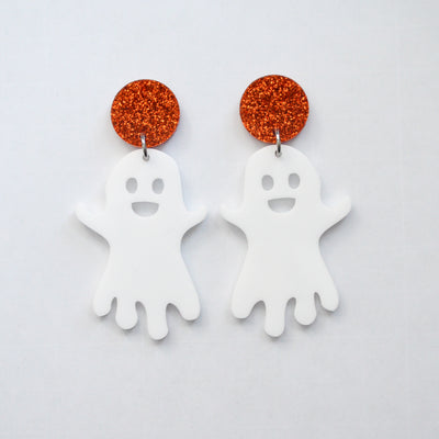 Ghost Halloween Laser Cut Acrylic Earrings