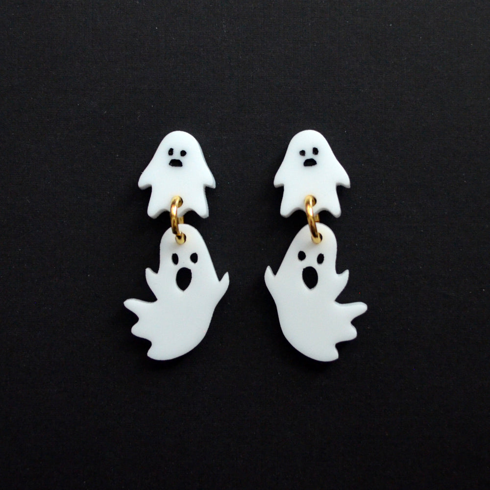 Ghost Studs Halloween Laser Cut Acrylic Earrings