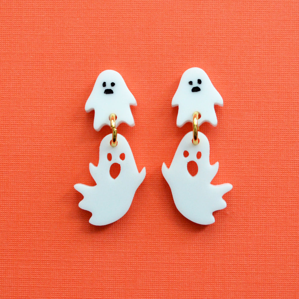 Ghost Studs Halloween Laser Cut Acrylic Earrings