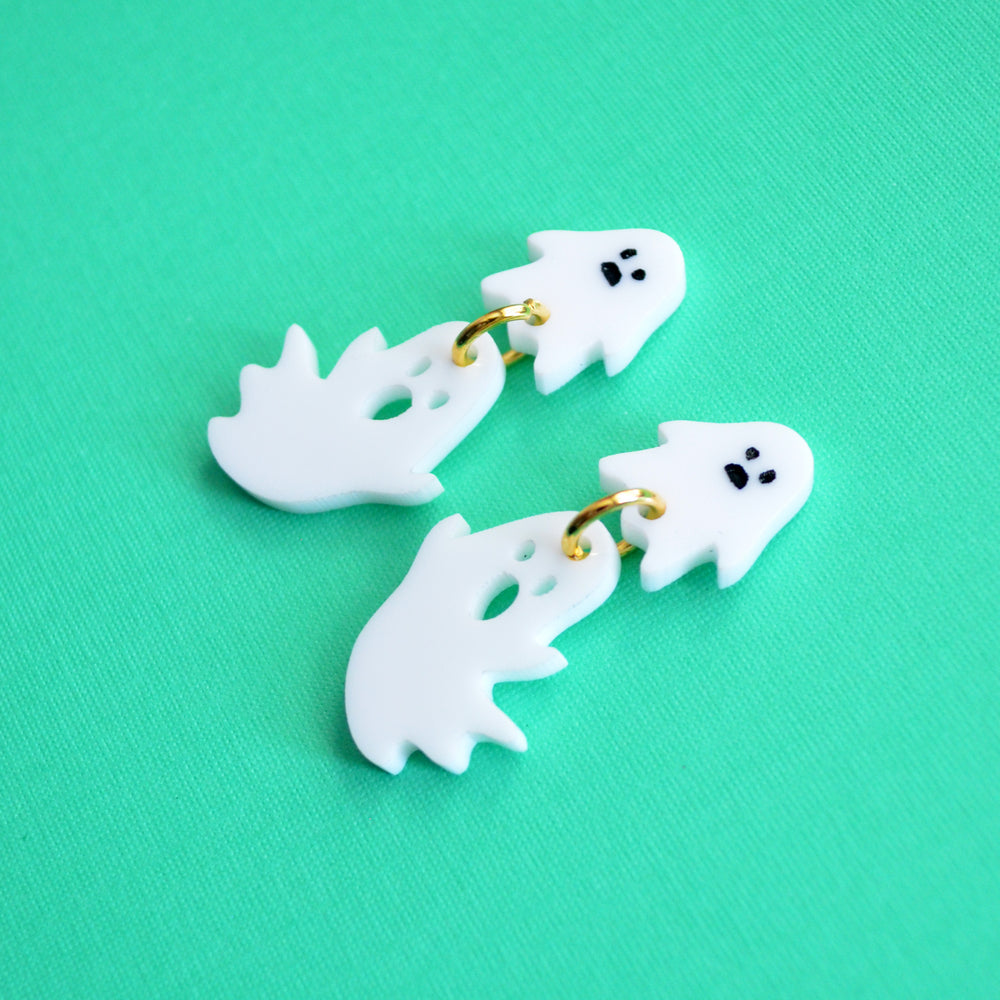 Ghost Studs Halloween Laser Cut Acrylic Earrings