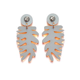 Gold Leaf Metallic Laser Cut Acrylic Statement Earrings