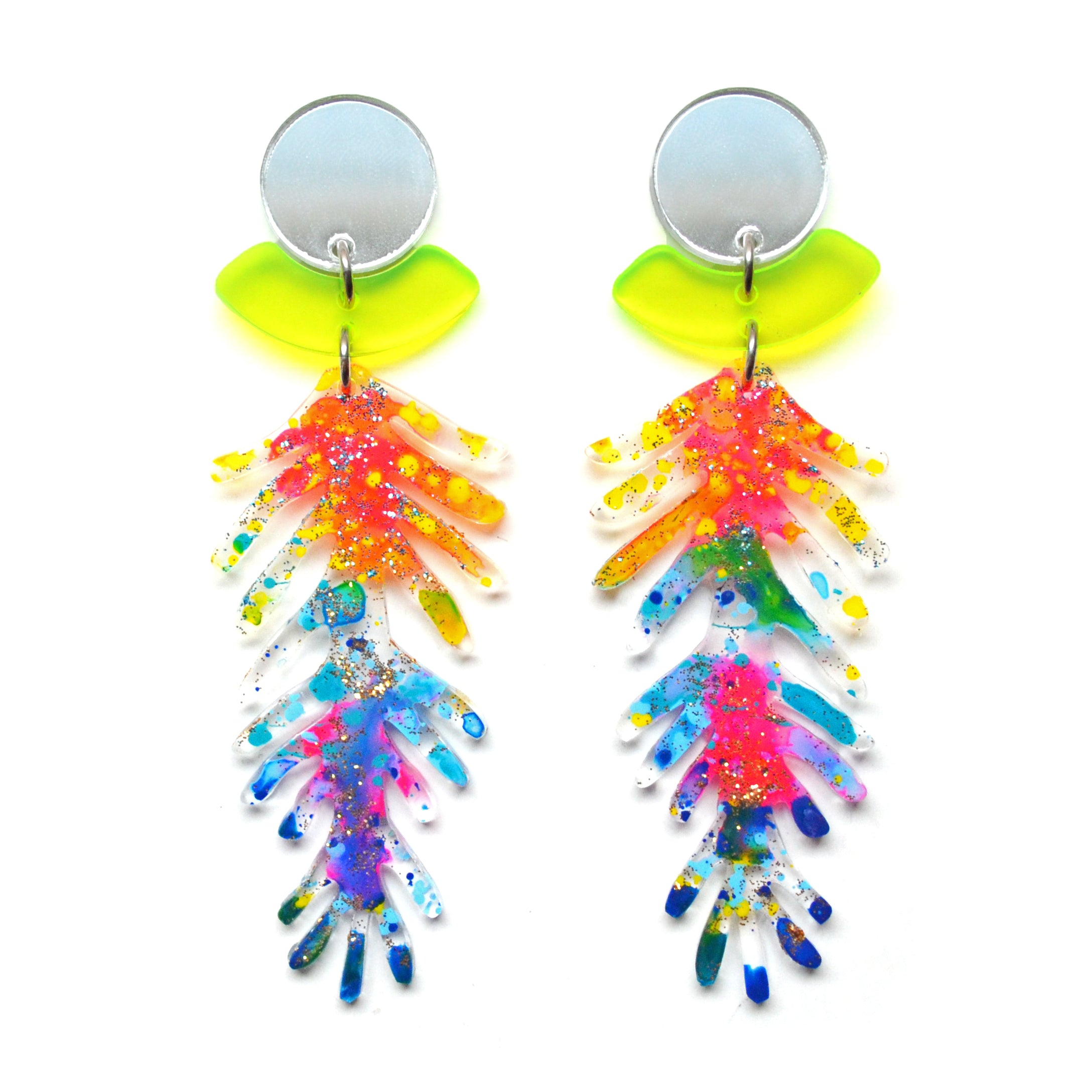 Acrylic resin earrings sale