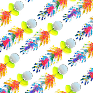 Neon Ombre Branch Laser Cut Acrylic Resin Earrings