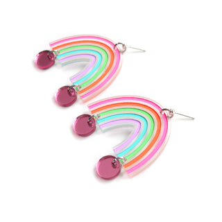 Pastel Rainbow Arch Laser Cut Earrings